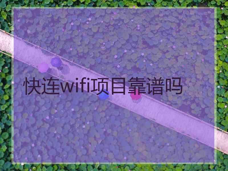 快连wifi项目靠谱吗