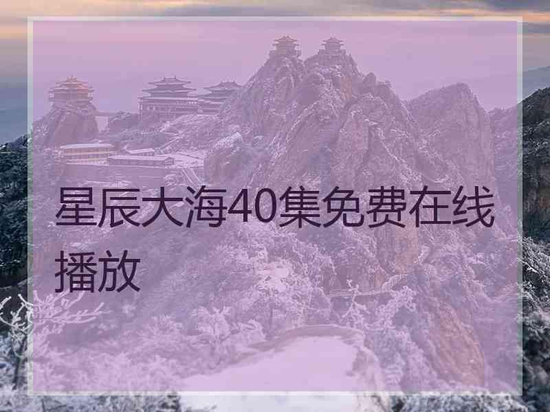 星辰大海40集免费在线播放