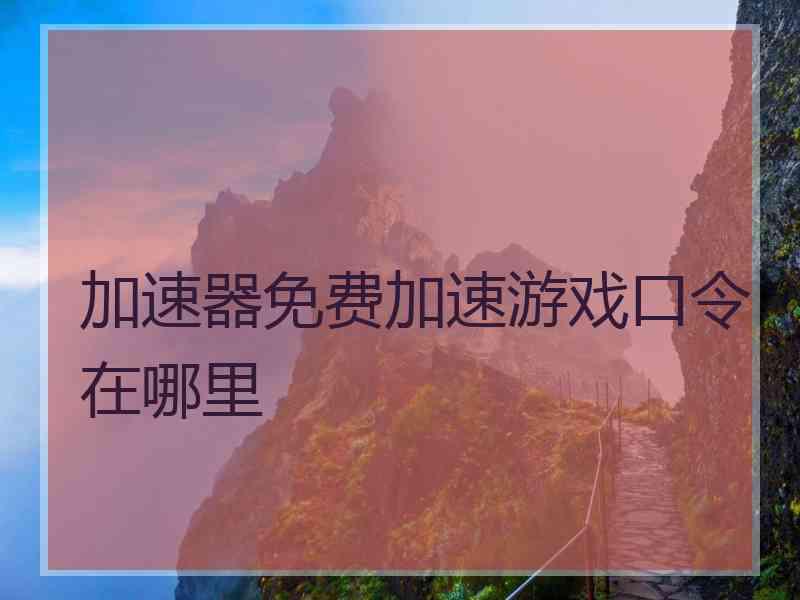 加速器免费加速游戏口令在哪里