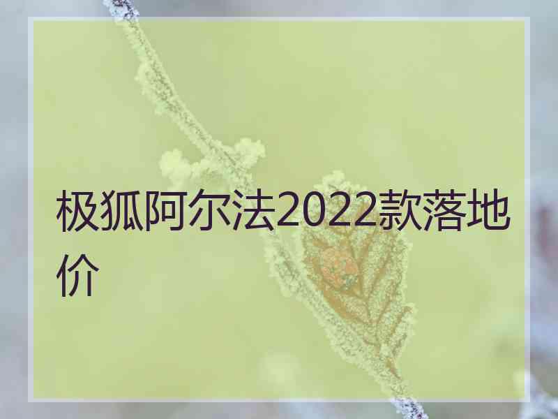 极狐阿尔法2022款落地价