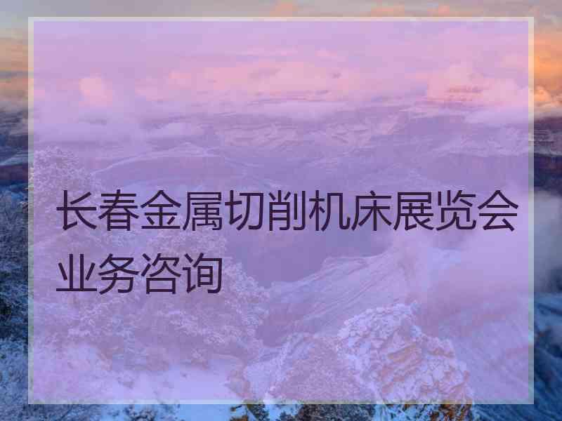 长春金属切削机床展览会业务咨询