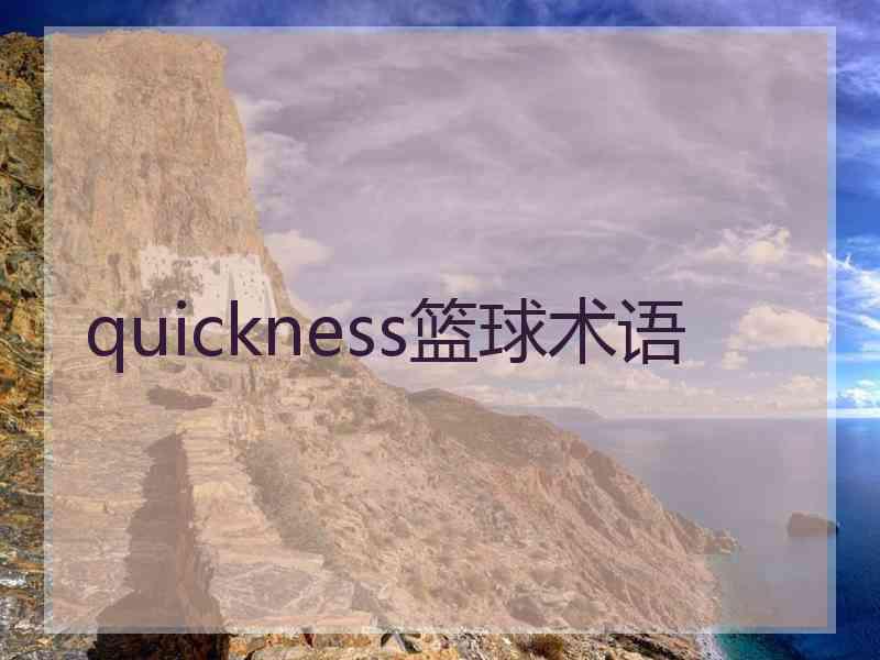 quickness篮球术语