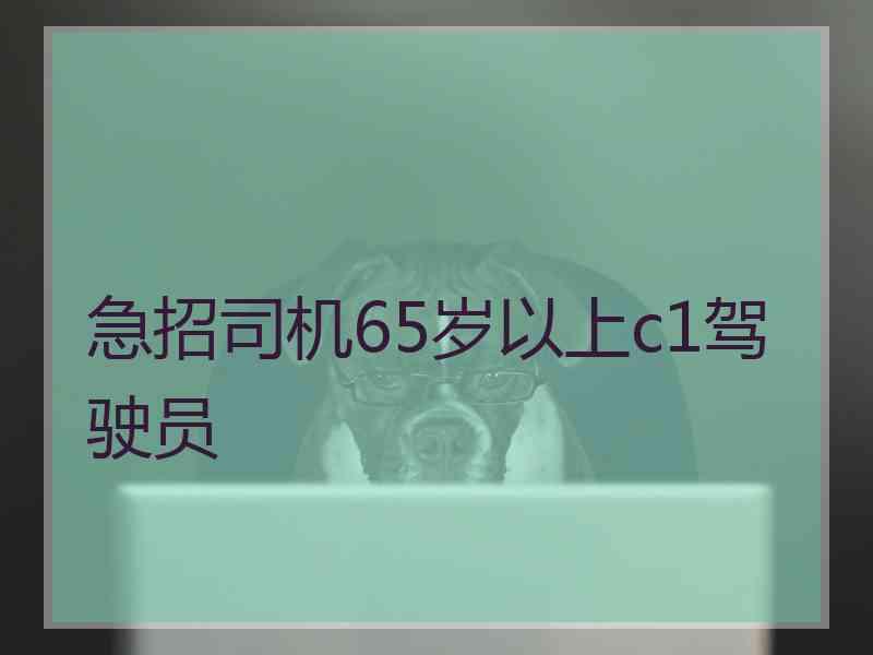 急招司机65岁以上c1驾驶员