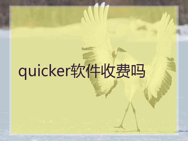 quicker软件收费吗