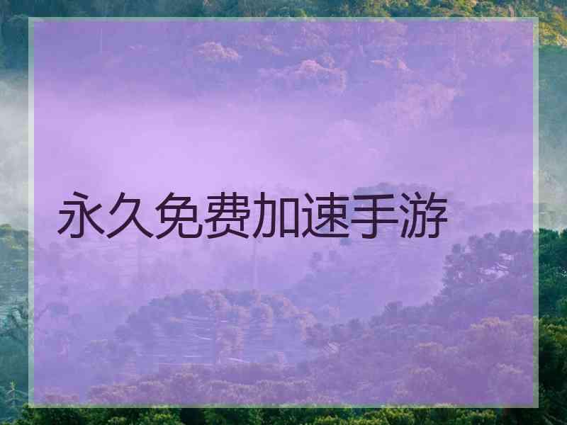 永久免费加速手游