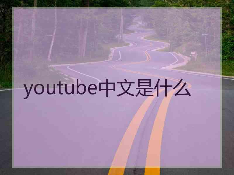 youtube中文是什么