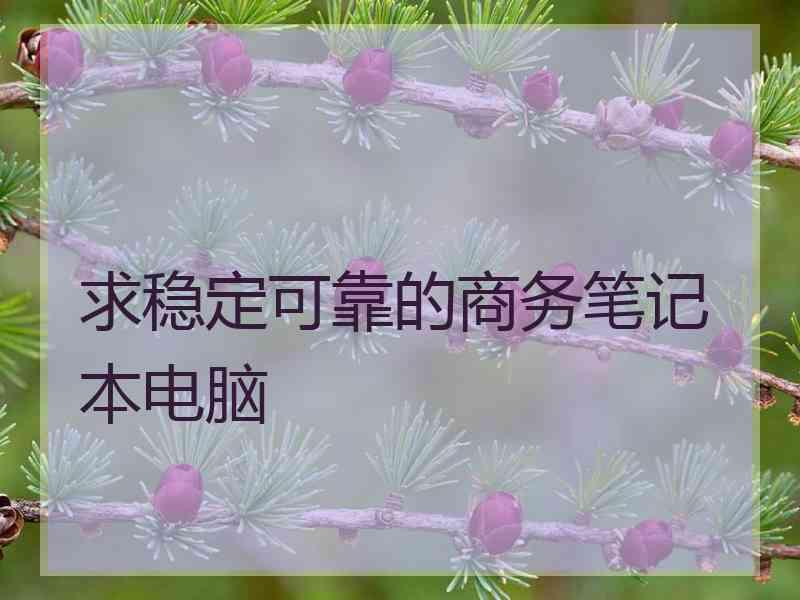 求稳定可靠的商务笔记本电脑