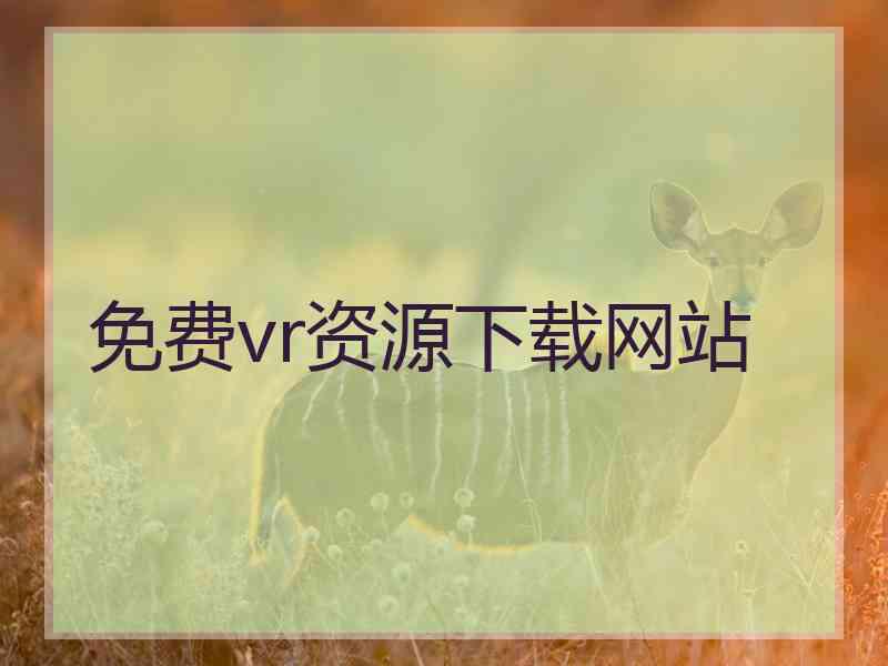 免费vr资源下载网站