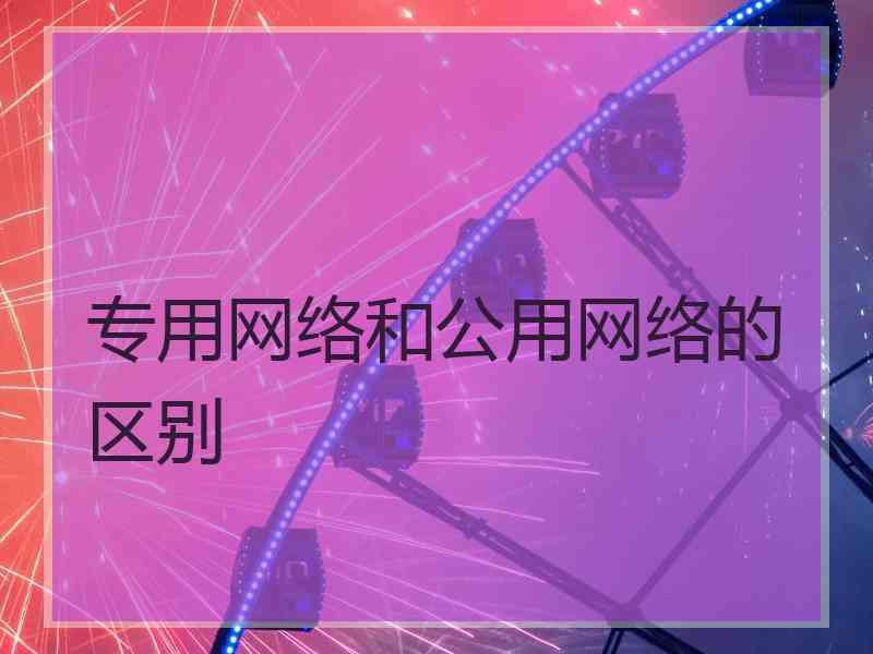 专用网络和公用网络的区别