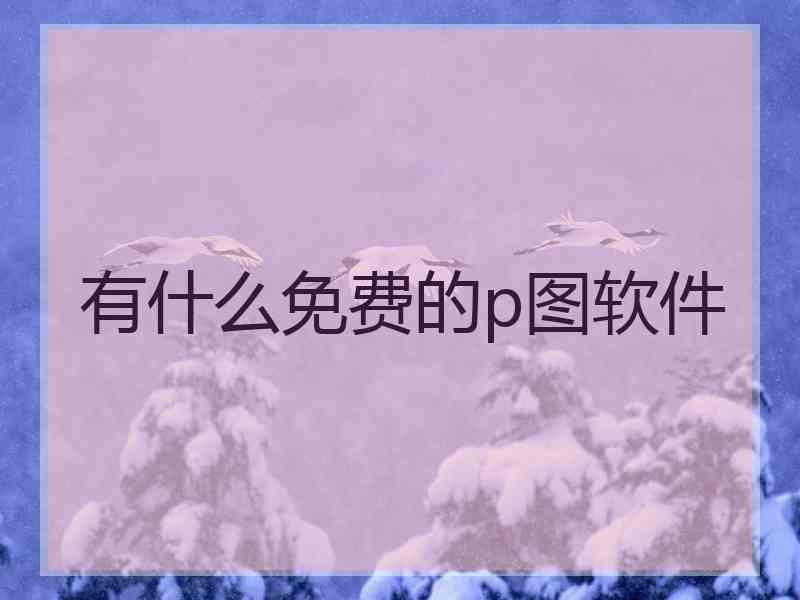 有什么免费的p图软件