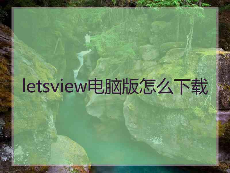 letsview电脑版怎么下载